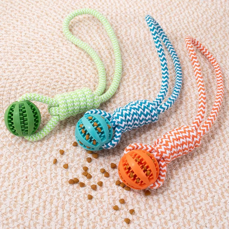 TugTreat™ Dog Chew Toy Tug Rope Treat Ball