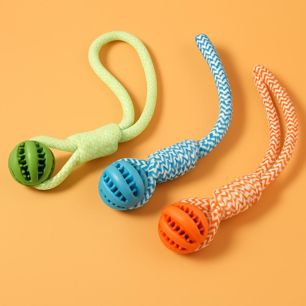 TugTreat™ Dog Chew Toy Tug Rope Treat Ball